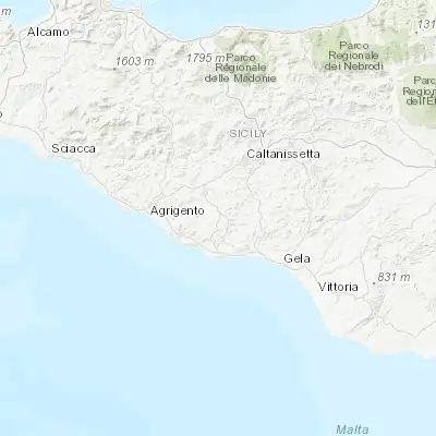 Map showing location of Campobello di Licata (37.257590, 13.918110)