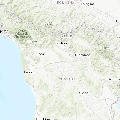 Map showing location of Capraia e Limite (43.745350, 10.983420)