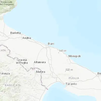 Map showing location of Capurso (41.045980, 16.921680)