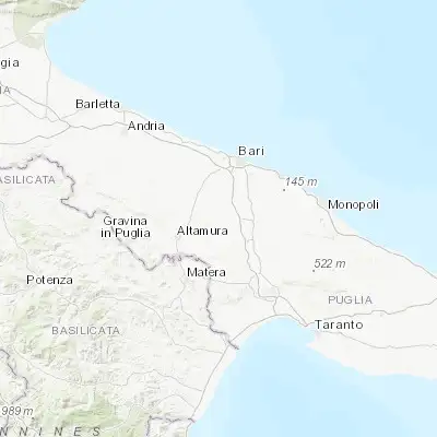Map showing location of Cassano delle Murge (40.891120, 16.765310)
