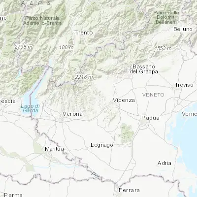 Map showing location of Castelgomberto (45.582670, 11.390070)