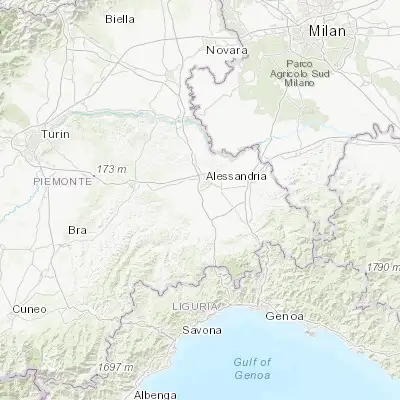 Map showing location of Castellazzo Bormida (44.843530, 8.579000)