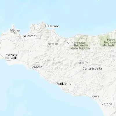 Map showing location of Castronuovo di Sicilia (37.678940, 13.603460)