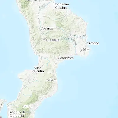 Map showing location of Catanzaro (38.882470, 16.600860)