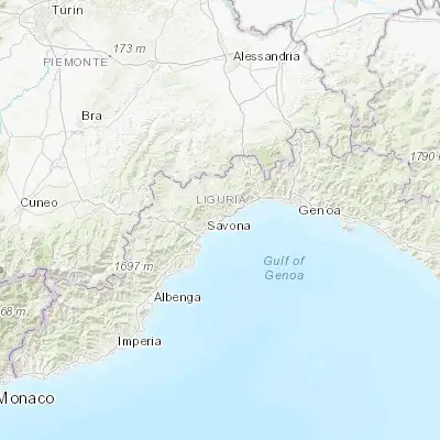 Map showing location of Celle Ligure (44.345090, 8.546850)