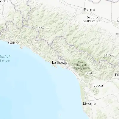 Map showing location of Ceparana-Carpena (44.166670, 9.883330)
