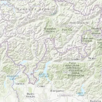 Map showing location of Chiavenna (46.320630, 9.398160)