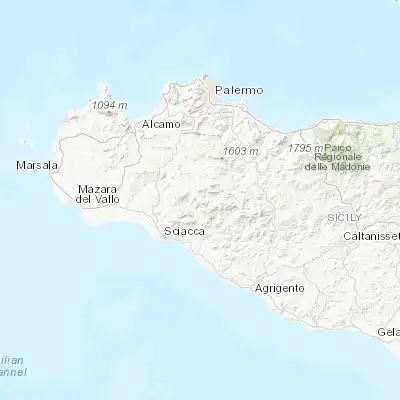 Map showing location of Chiusa Sclafani (37.676920, 13.270740)