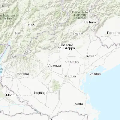 Map showing location of Cittadella (45.645230, 11.784530)