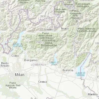 Map showing location of Clusone (45.886630, 9.946460)