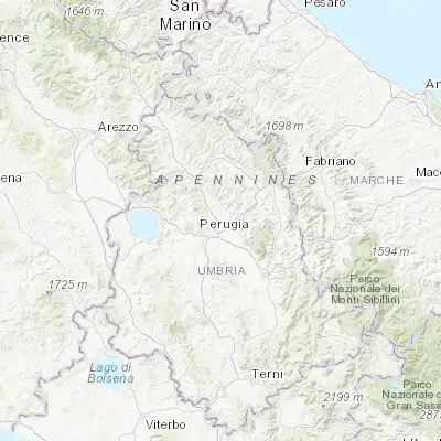 Map showing location of Colombella (43.152620, 12.482390)
