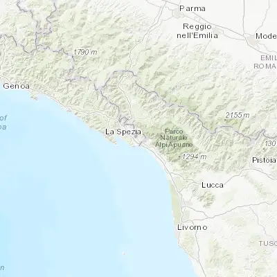 Map showing location of Colombiera-Molicciara (44.087500, 10.010370)
