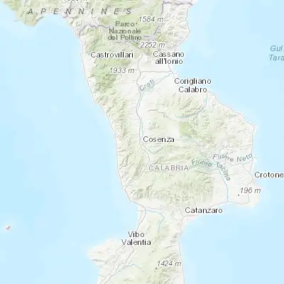 Map showing location of Cosenza (39.298900, 16.253070)
