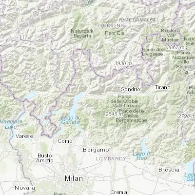 Map showing location of Cosio Valtellino (46.135090, 9.551640)