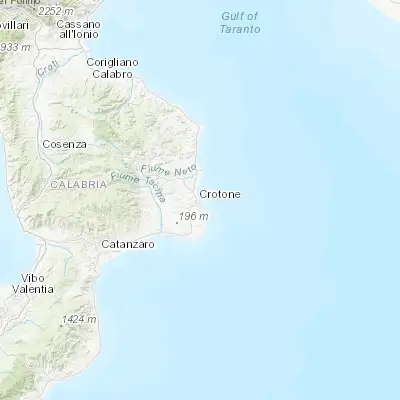 Map showing location of Crotone (39.080770, 17.127640)