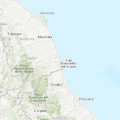 Map showing location of Cupra Marittima (43.019050, 13.861710)