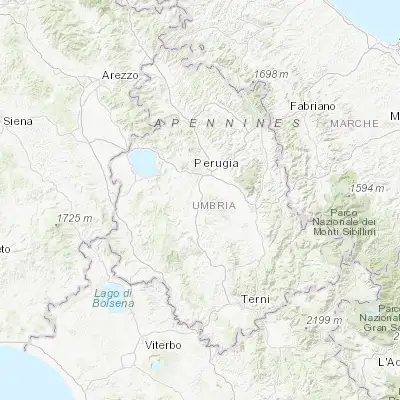 Map showing location of Deruta (42.984650, 12.417600)