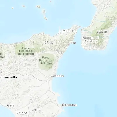 Map showing location of Fiumefreddo Sicilia (37.791460, 15.209190)