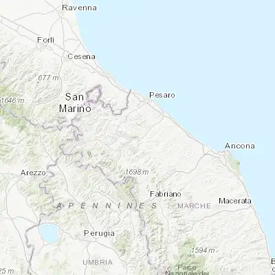 Map showing location of Fossombrone (43.690170, 12.811730)