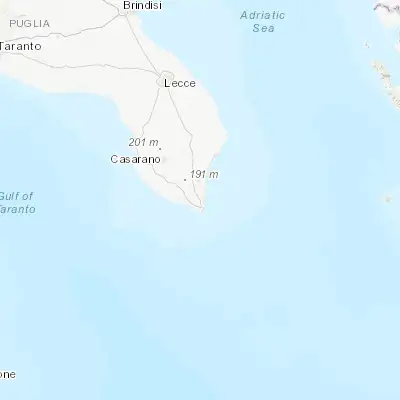 Map showing location of Gagliano del Capo (39.843230, 18.369620)
