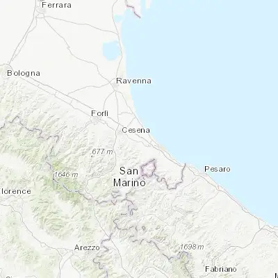 Map showing location of Gatteo-Sant'Angelo (44.111940, 12.391390)