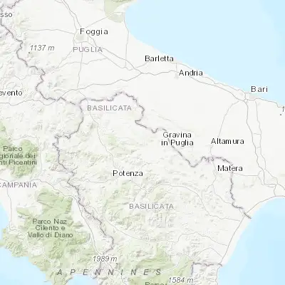 Map showing location of Genzano di Lucania (40.845890, 16.031240)