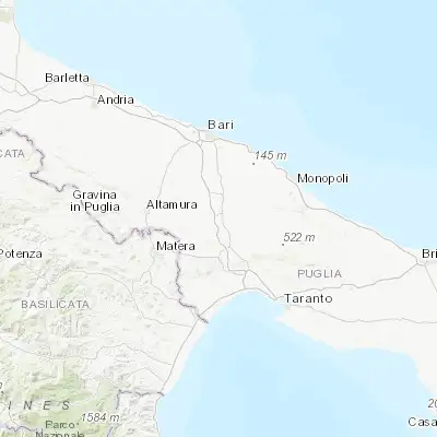 Map showing location of Gioia del Colle (40.799680, 16.922980)