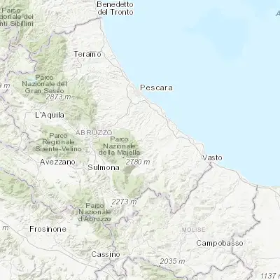 Map showing location of Guardiagrele (42.194060, 14.219390)