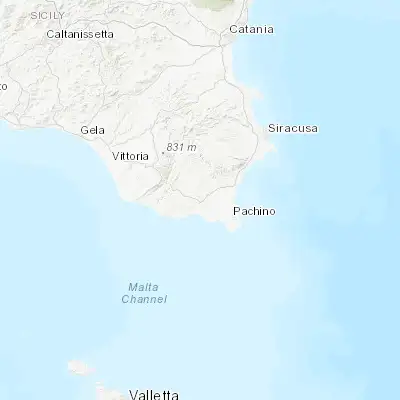 Map showing location of Ispica (36.786220, 14.905300)