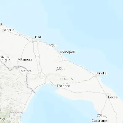 Map showing location of Lamie di Olimpie-Selva (40.817140, 17.334780)