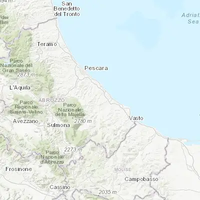 Map showing location of Lanciano (42.227180, 14.390240)