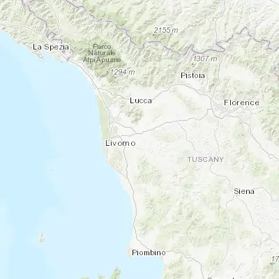 Map showing location of Le Casine-Perignano-Spinelli (43.600000, 10.583330)
