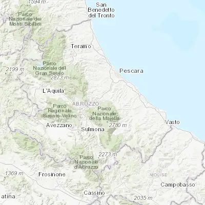 Map showing location of Lettomanoppello (42.243360, 14.038430)