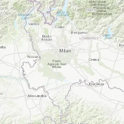 Map showing location of Locate di Triulzi (45.356910, 9.225160)