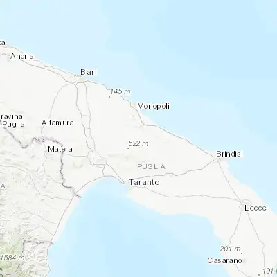 Map showing location of Locorotondo (40.756610, 17.323920)