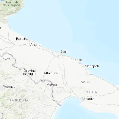 Map showing location of Loseto (41.042140, 16.849170)