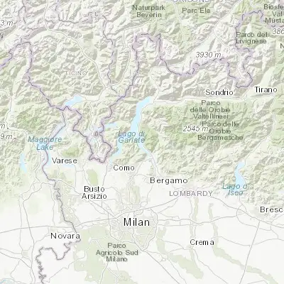 Map showing location of Mandello del Lario (45.921990, 9.319740)