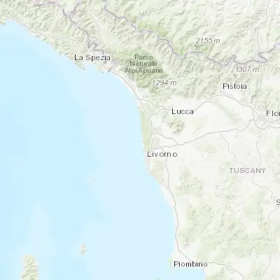 Map showing location of Marina di Pisa (43.666670, 10.266670)