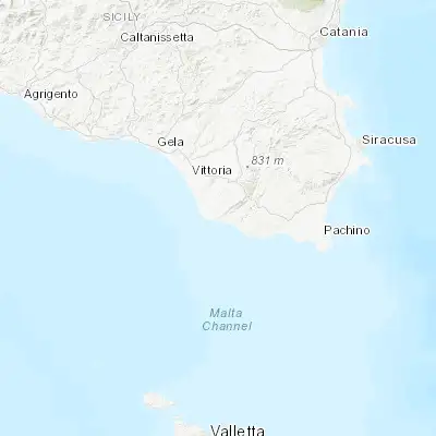 Map showing location of Marina di Ragusa (36.785750, 14.554740)