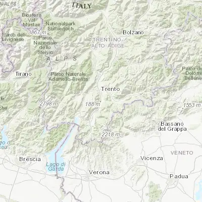 Map showing location of Mattarello (46.008650, 11.129840)