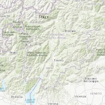 Map showing location of Mezzolombardo (46.207740, 11.096360)