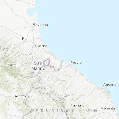 Map showing location of Misano Adriatico (43.977140, 12.698050)