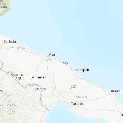Map showing location of Mola di Bari (41.059970, 17.090010)