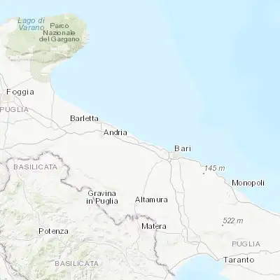 Map showing location of Molfetta (41.200360, 16.599050)