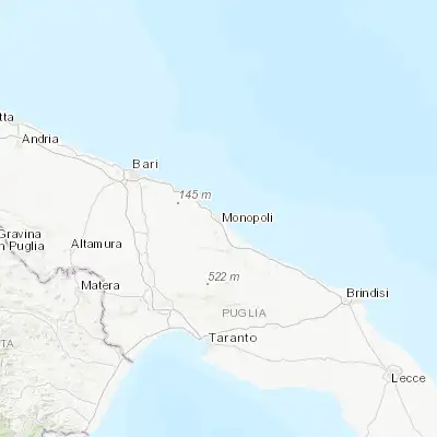 Map showing location of Monopoli (40.949180, 17.297170)