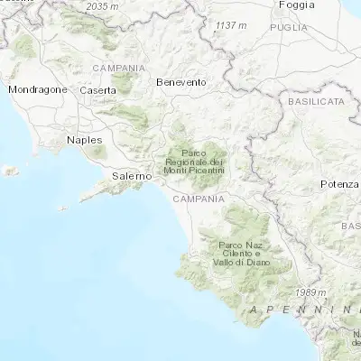 Map showing location of Montecorvino Pugliano (40.679210, 14.944750)