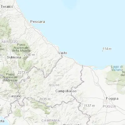 Map showing location of Montenero di Bisaccia (41.964370, 14.781030)