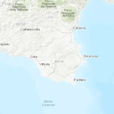 Map showing location of Monterosso Almo (37.088840, 14.764980)