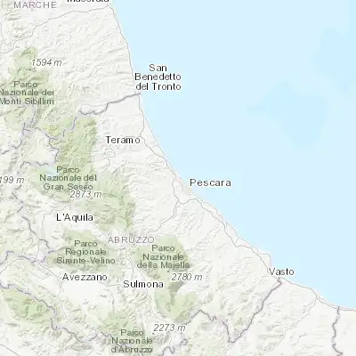 Map showing location of Montesilvano Marina (42.511400, 14.145070)