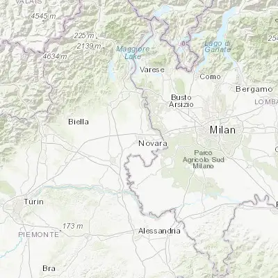 Map showing location of Novara (45.446940, 8.621180)